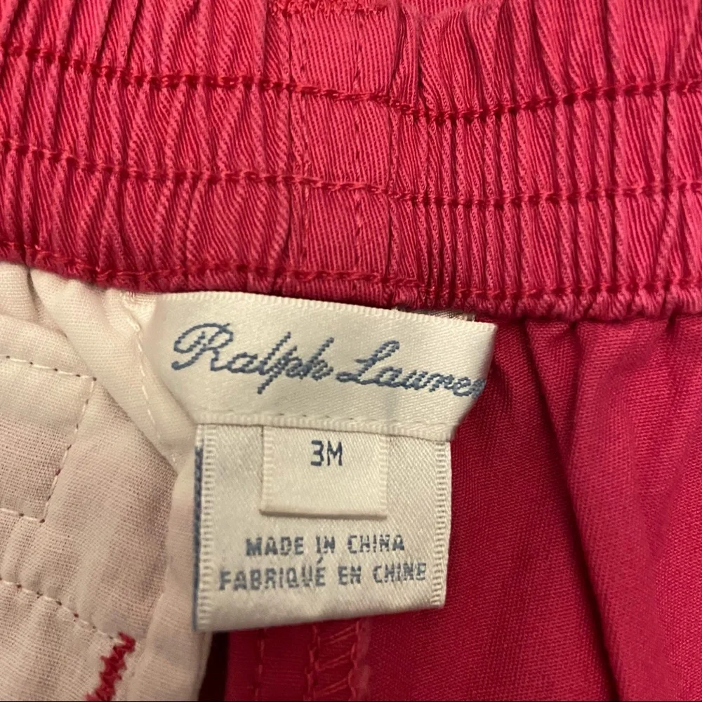 NWT Ralph Lauren Girls Pink Shorts Size 3 Months